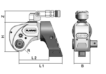 油圧トルクレンチSC型の図面